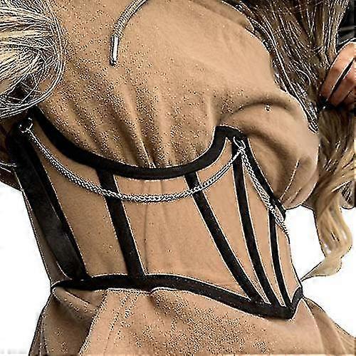 Espartilho transparente com malha transparente para mulheres