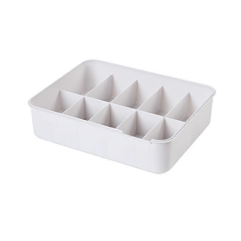 1/10/15 Grid Reusable Plastic Underwear Storage Box With Mark Closet Organizer Drawer for Socks