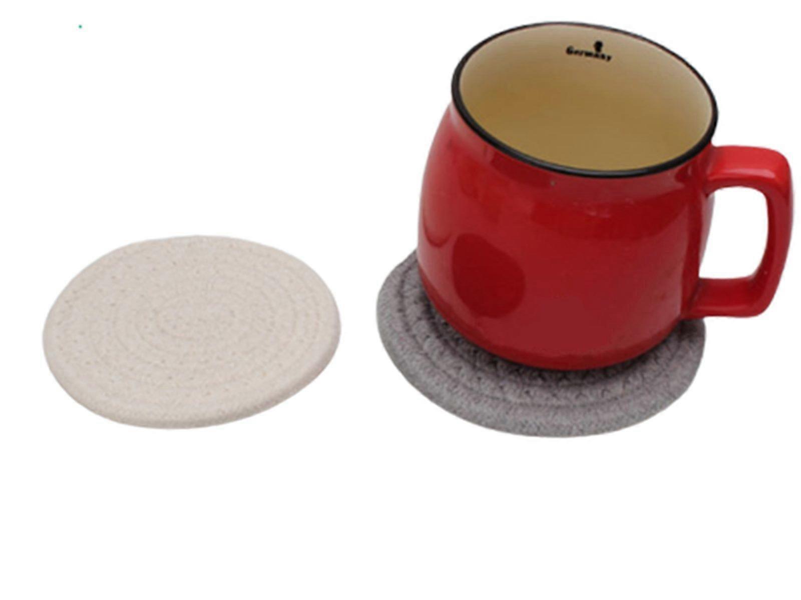 12Pcs Braided Drink Coasters Coffee Cup Mats Pad with Holder