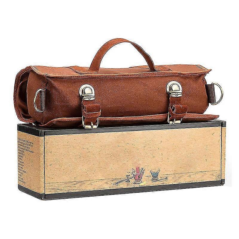 Bartender Set Canvas Leather Portable Bartender Kit