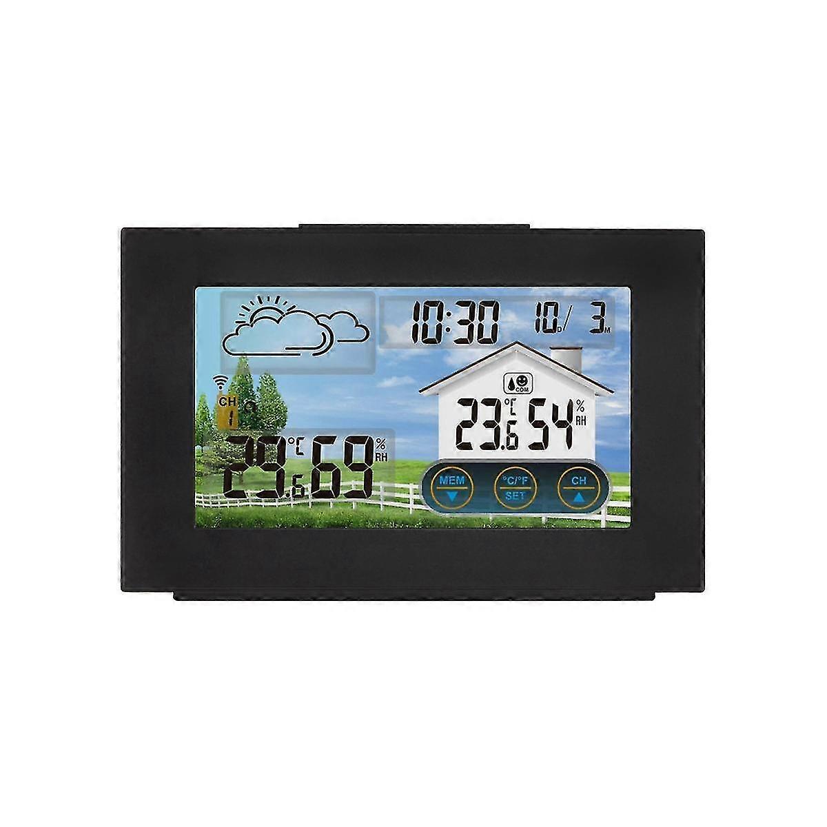Digital Screen Meteorological Clock Weather Forecast Clock With Temperature Humidity Sensor For Ind
