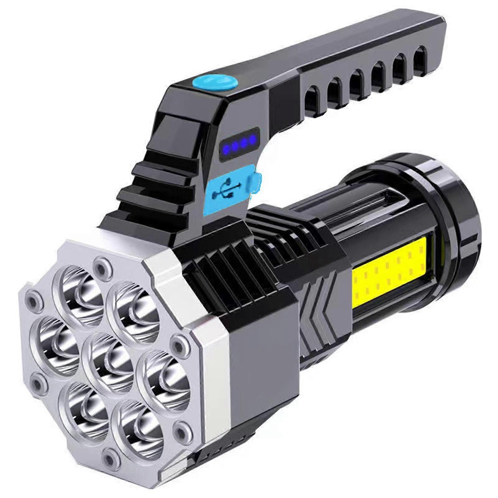 High Lumen Tactical Flashlight USB Rechargeable Flashlight with Handle for Outdoor Activities on Rainy or Snowy Days