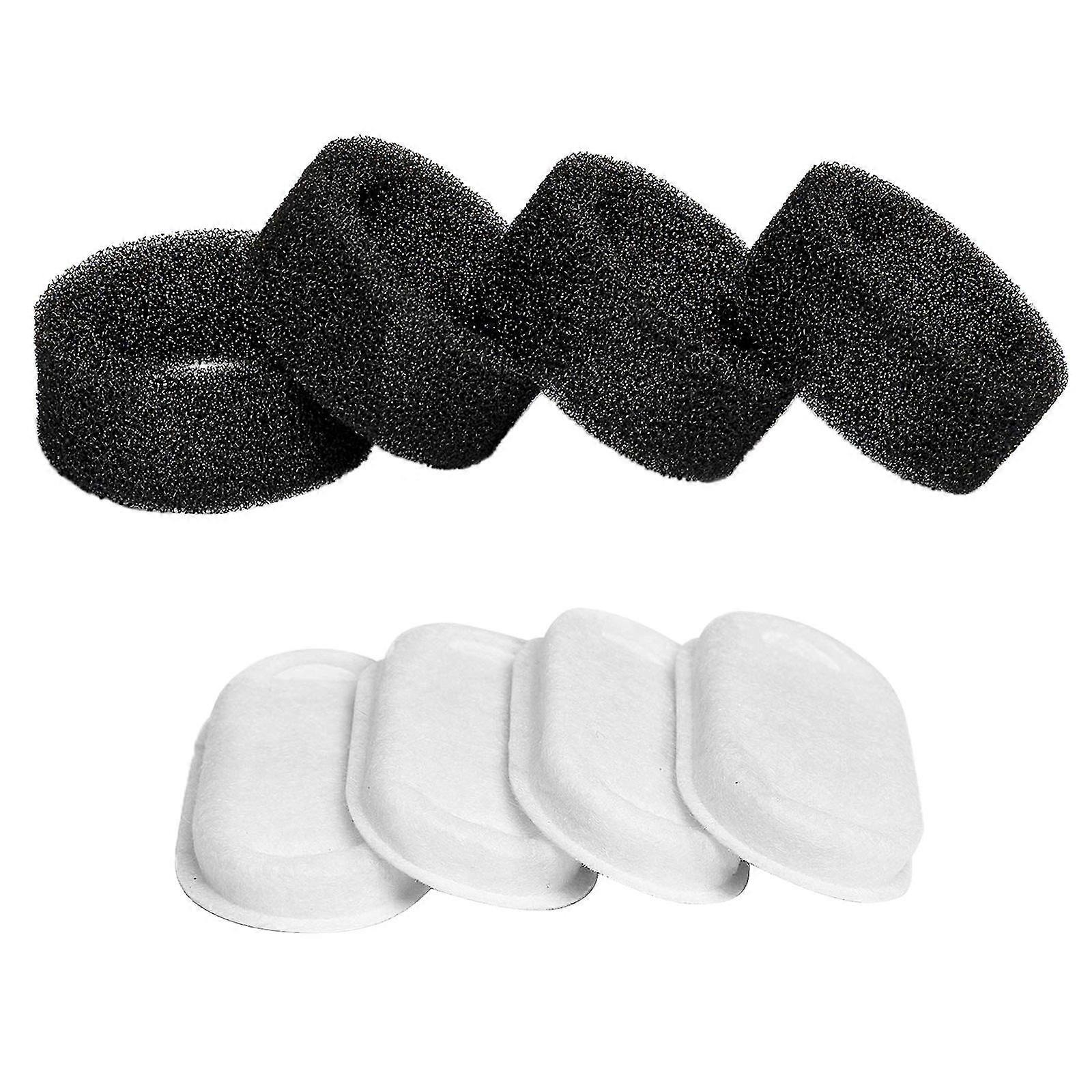 8 Pcs/set Pet Water Fountain Filters 4 Pcs Carbon Filters 4 Pcs Foam Filters
