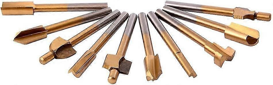 10 Pcs Hss Rotary Cutting Burr Set Grinder Bit, Mini Shank Tungsten Carbide Rotary Tools For Engraving, Wood Drill Bit Set, Tools For Wood Working