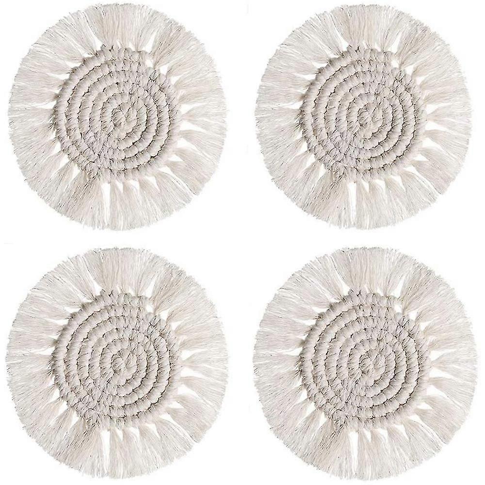 Coasters For Drinks Absorbent Woven Coasters Set Handmade Coasters-4pc