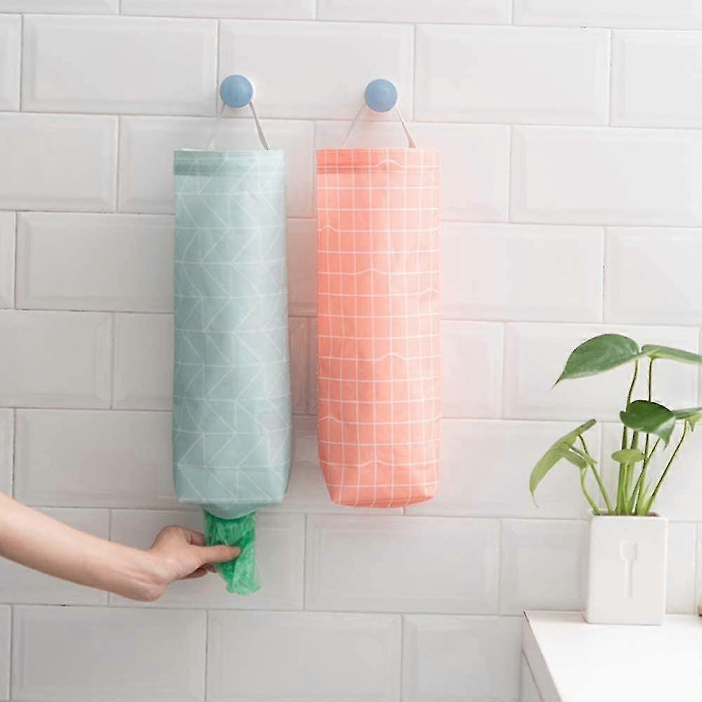 2pcs Plastic Bag Holder Waterproof Wall Mount Grocery Bag