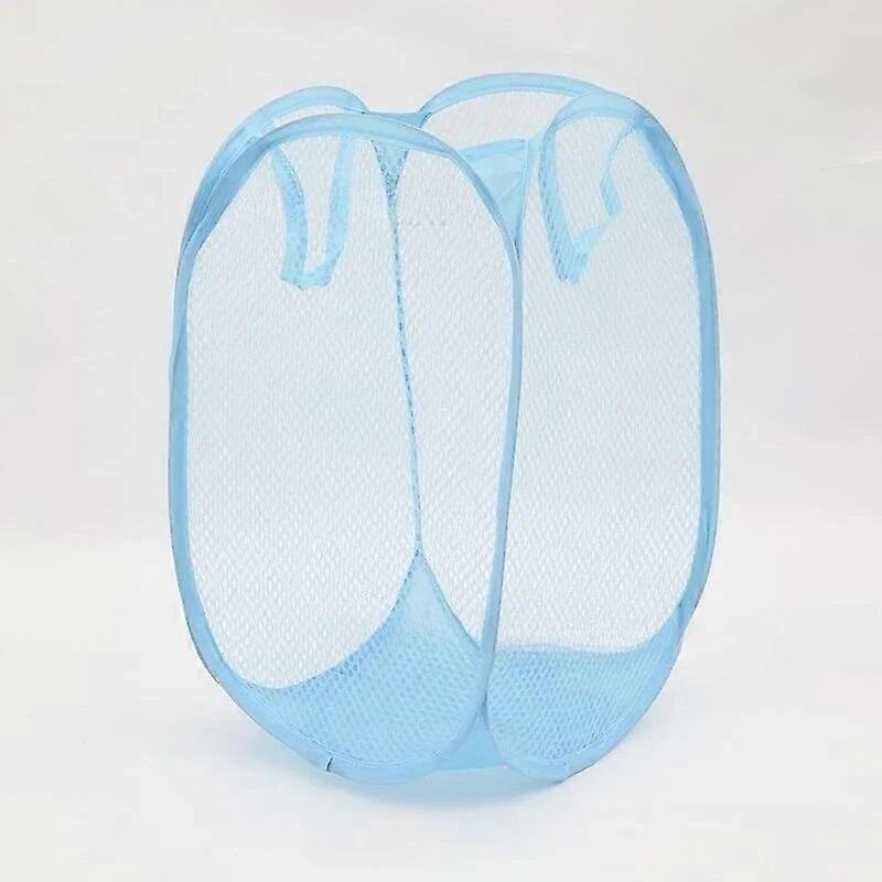 Hot 2PCS Vikning Hushållstvätt Förvaringskorg Mesh Smutsiga Kläder FörvaringskorgLeksak Förvaringsväska Hushållsförvaringshink