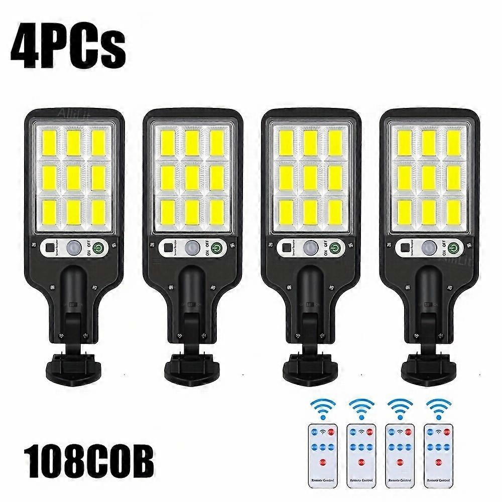 8-Pack Solar Street Lights with Motion Sensor – 108COB LED Waterproof Remote Controlled Security Wal