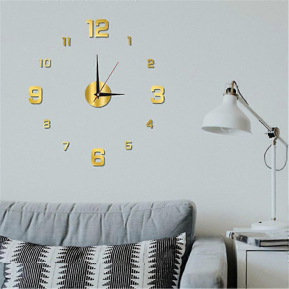 3d Diy Extra Large Luxury Mirror Wall Sticker Clock Home Decor Hot