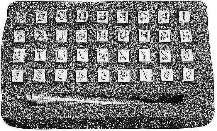 Leather Stamp Hole Punch Set 6.5mm Metal Alphanumeric Embossing Stamp Tool