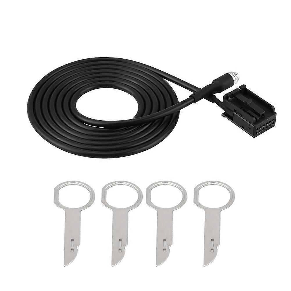 6000 CD MP3 Audio Input Aux Cable Adapter for Ford Focus Mondeo with Removal Tool Keys