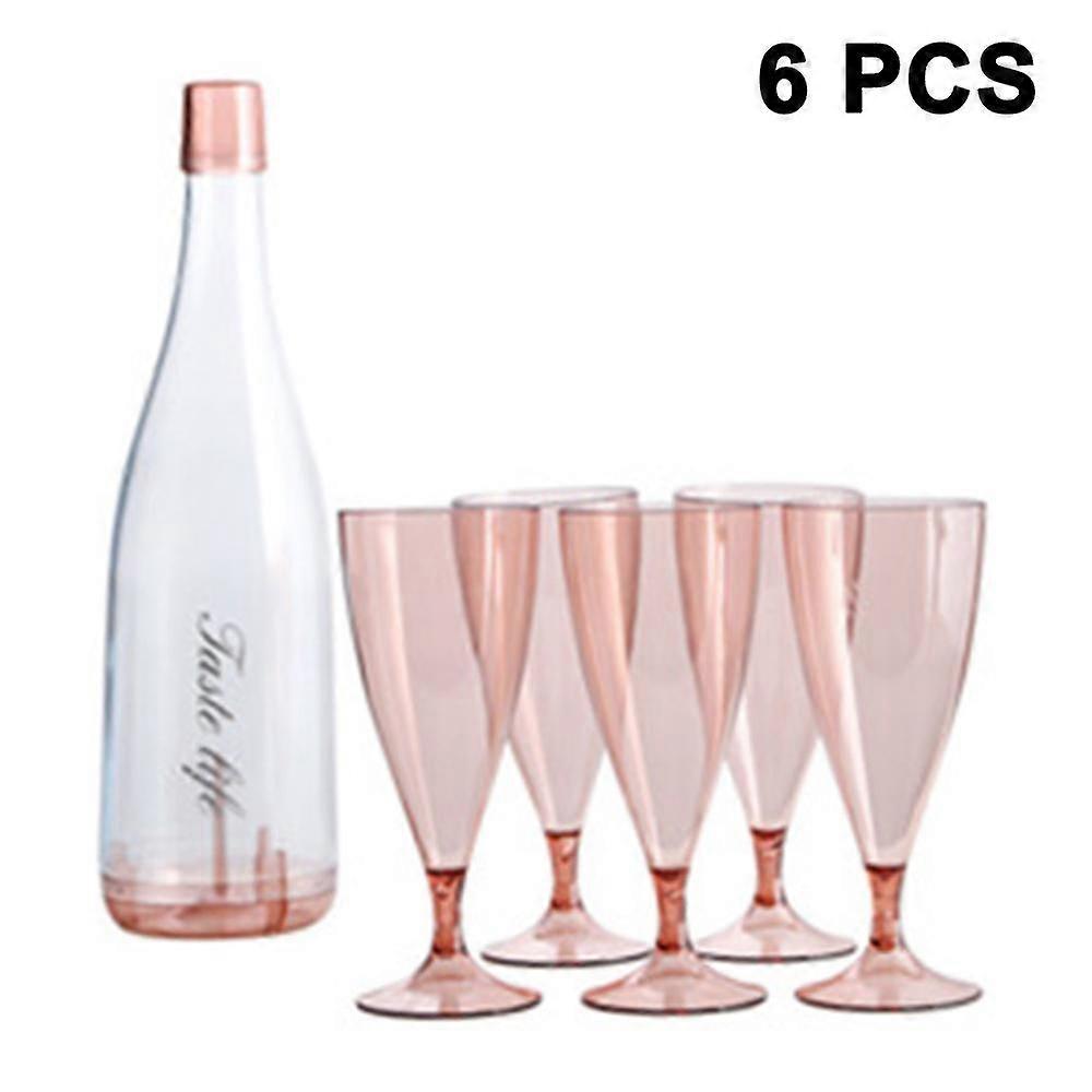 6pcs/set(5 Wine Glasses+1 Wine Bottle Container)champagne Glass Set