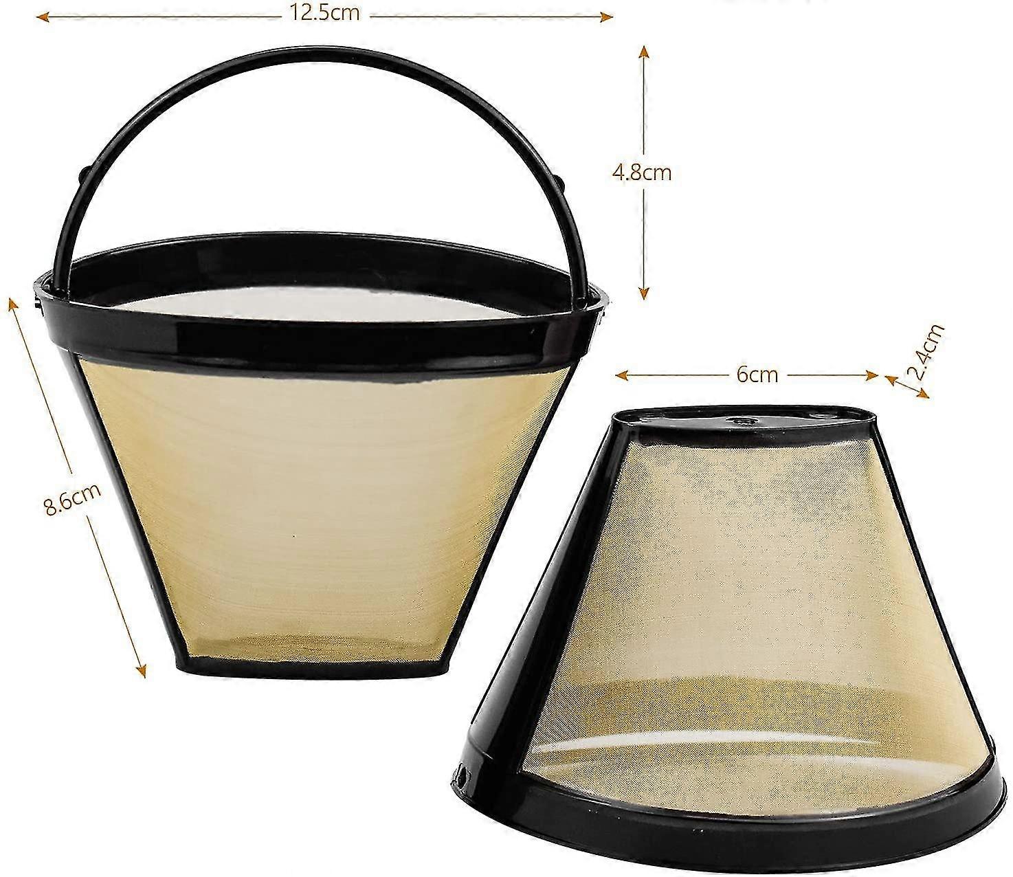 2 Pcs Reusable Coffee Filter Permanent Filter With Stainless Steel