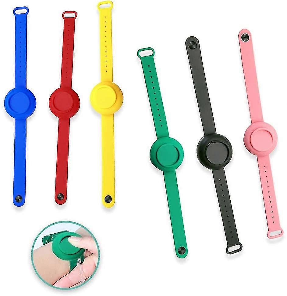 液体ディスペンスリストバンド, ゲル詰め替え式リストバンドディスペンサー, シリコンスクイーズゲルディスペンサー, リストバンドハンドディスペンサー, 詰め替え可能, 6個