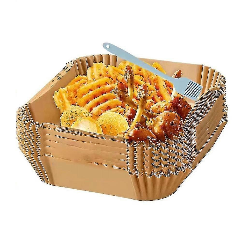 Baking Paper For Hot Fryer Square (20 Cm), Pack Of 100 Airfryer Baking Paper Disposable Non-stick Paper Waterproof