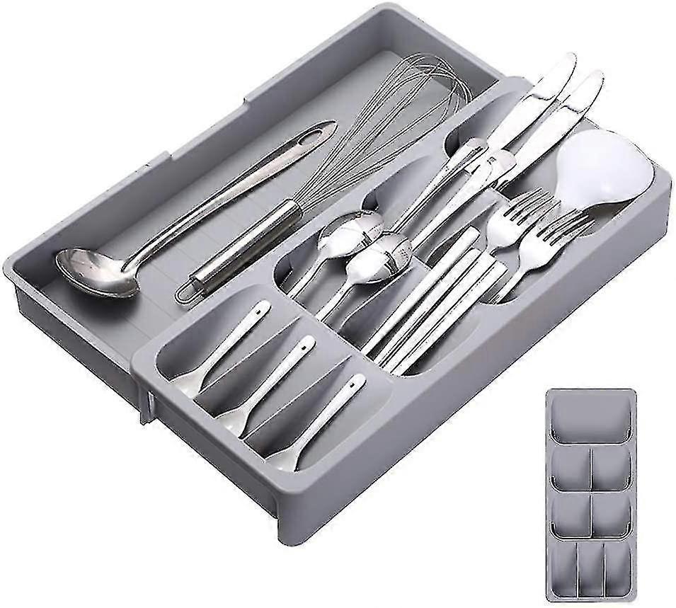 Cutlery Box For Drawers, Longyi Size-adjustable Drawer Insert, Plastic