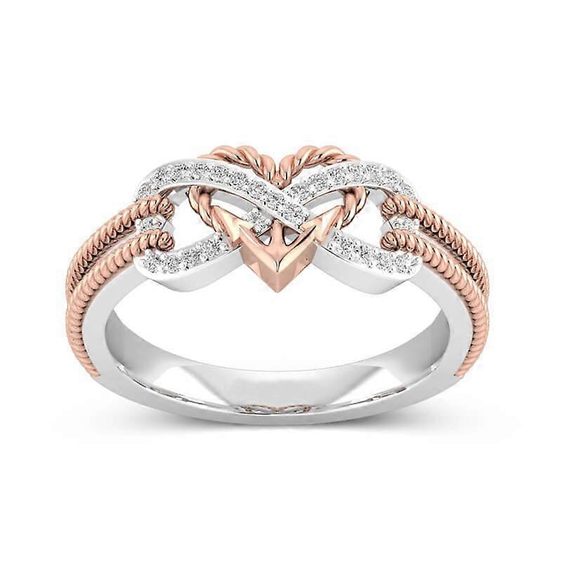Two Tone Heart Infinity Anchor Rope Promise Ring