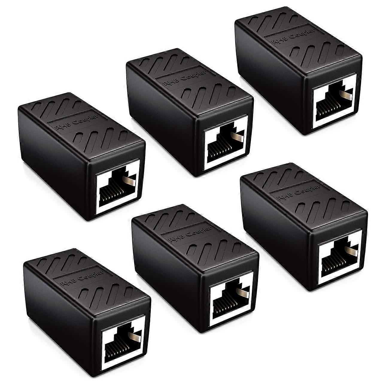 Coupler Cable Connector Network Cables Patch Cable Ethernet Cable Shielded Modular Adapter 2x RJ45 Female Socket DSL LAN Black