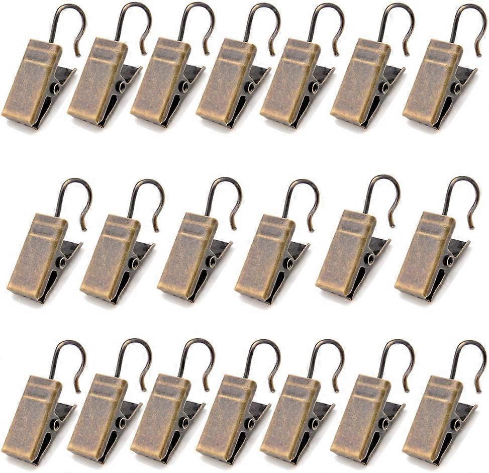 20 gardinklemmer m/krog - antik messing