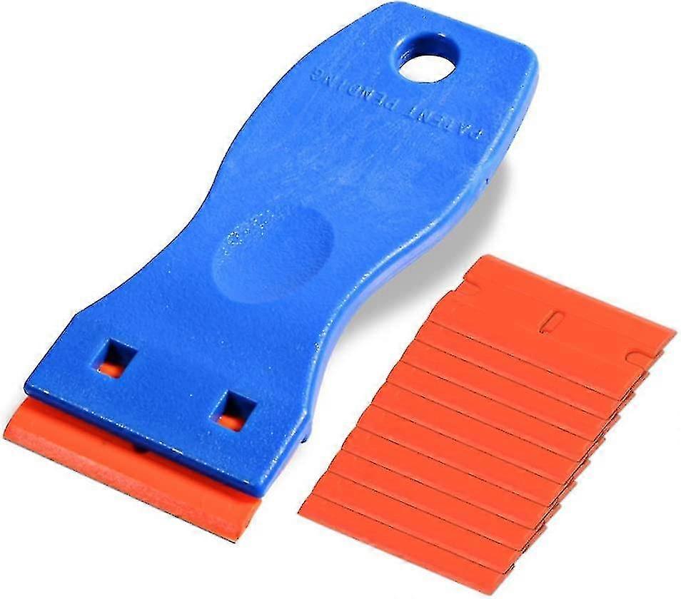 Squeegee, Glass Scraper Ceramic Hob Scraper With 10 Blue Plastic Scrapers