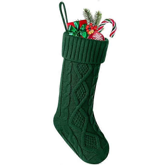 Large Size Knitted Stockings for Mantels, Christmas Tree Family Holiday Decor