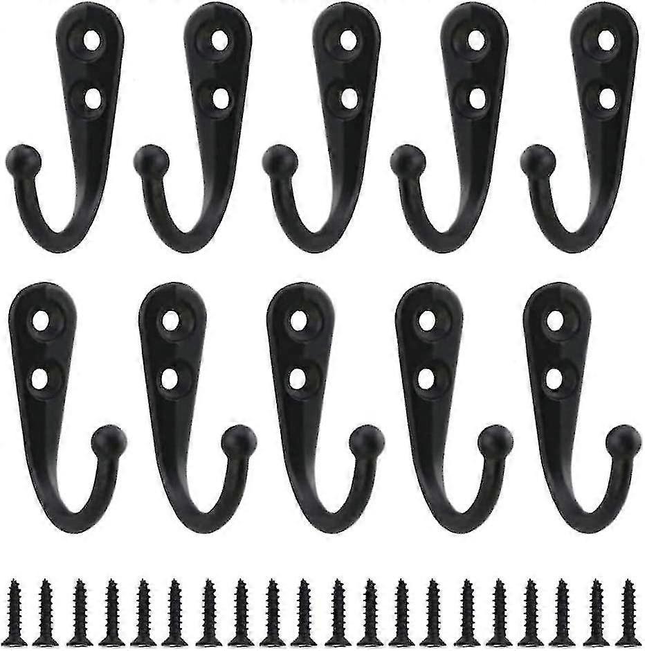 10 Pcs Single Hooks Hooks Coat Rack Fitted With Mounting Screws