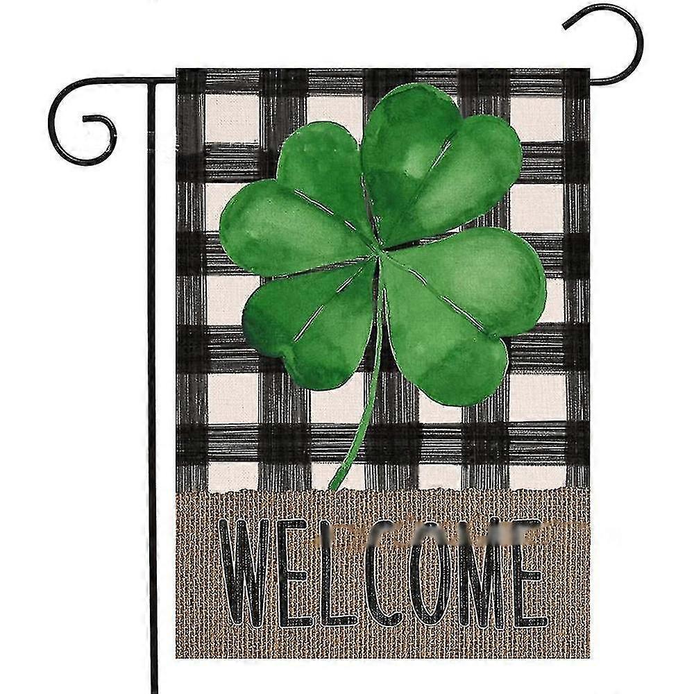 St.patrick's Day Shamrock Clover Decoration Double Sided Garden Flag