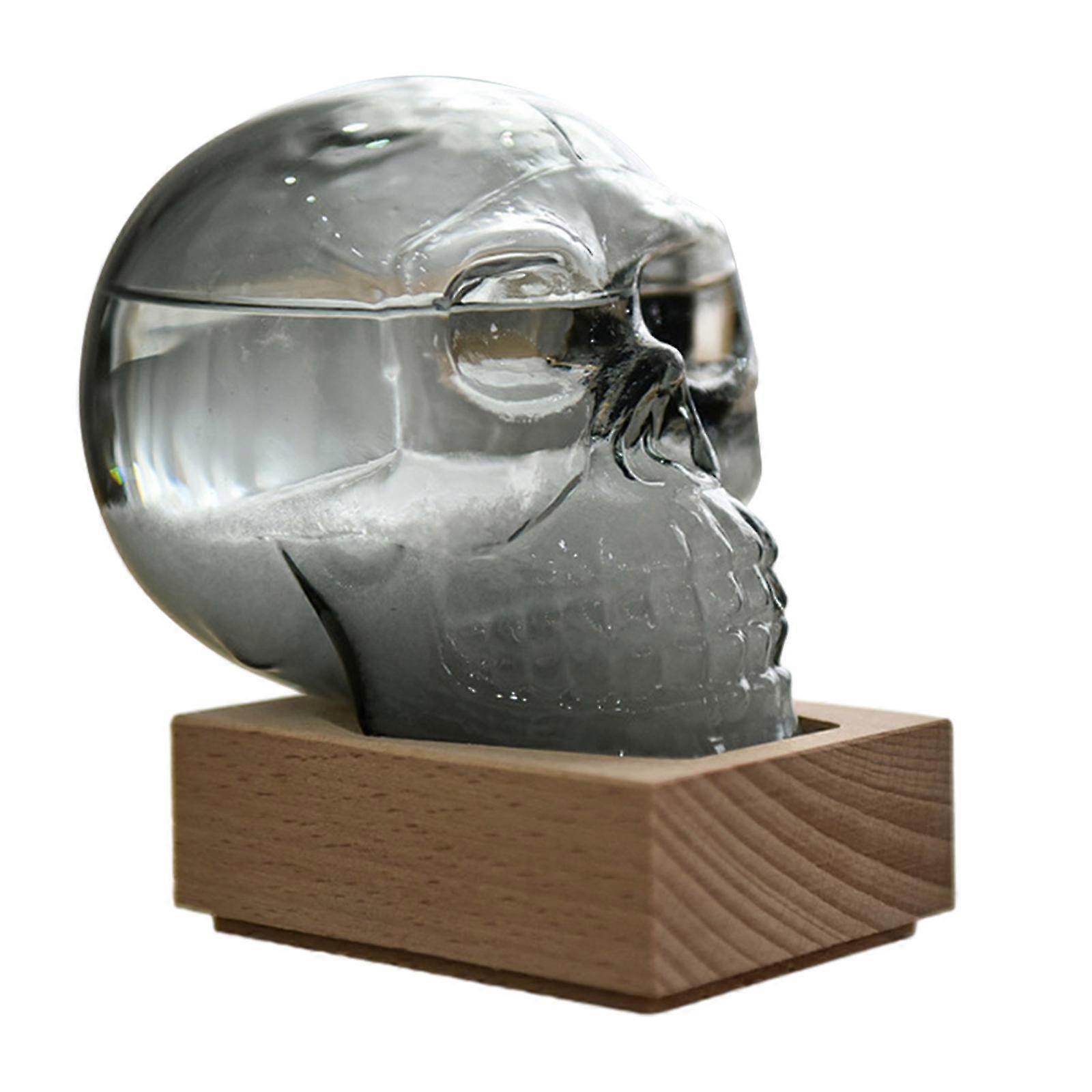 Skull Shape Storm Glass Weather Predictor,Crystal Bottle Predicting Barometer ,100% New