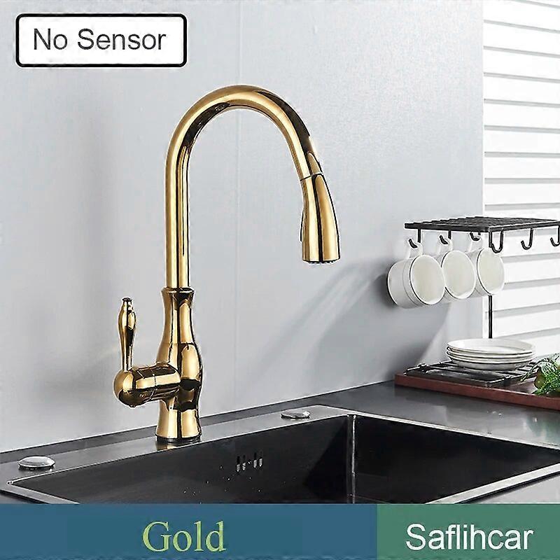 Brushed Nickel Sensor Kitchen Faucet Touch Control Faucet 360 Rotatble Hot Cold Mixer Tap Pull Out Spout Sensitive Faucet