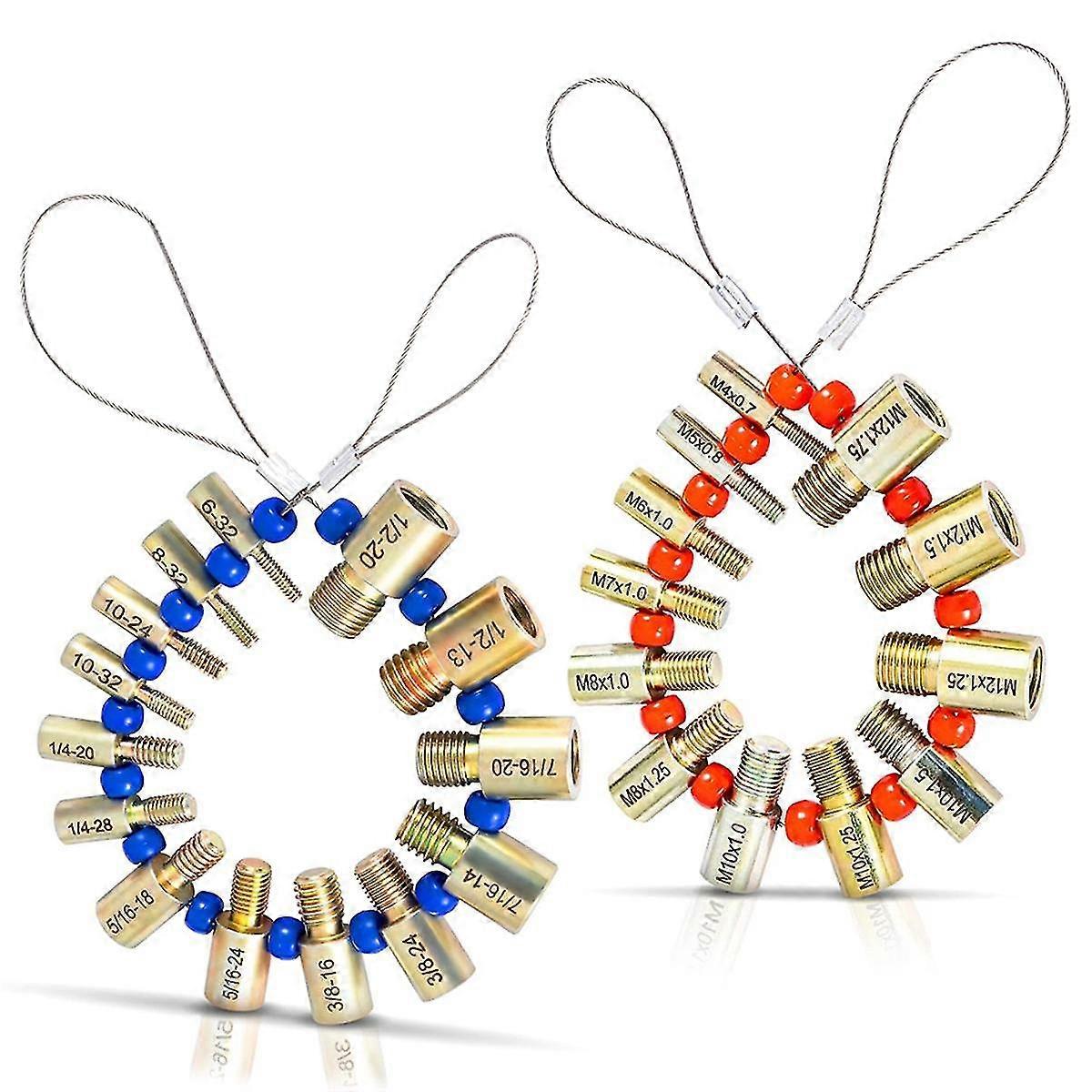 Bolt Size and Thread Gauge- Thread Pitch Gauge- Nut and Bolt - 26 Male/Female Thread Identifier Gau