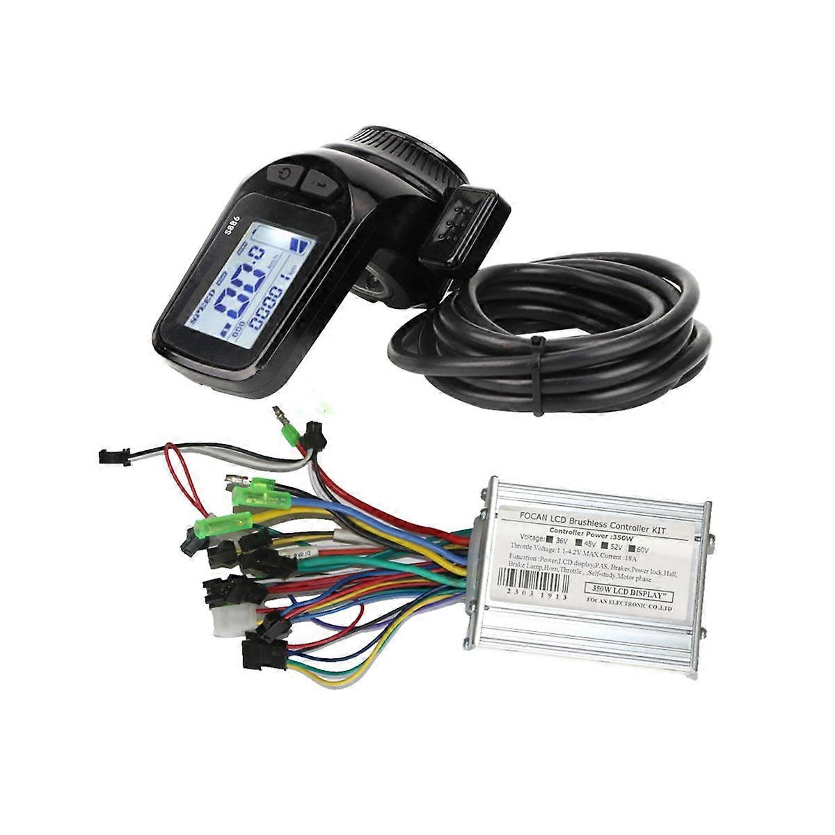 24V 36V 48V 350W 18A Electric Bicycle E-Bike with S886 LCD Display Panel Thumb Throttle Scooter Bru