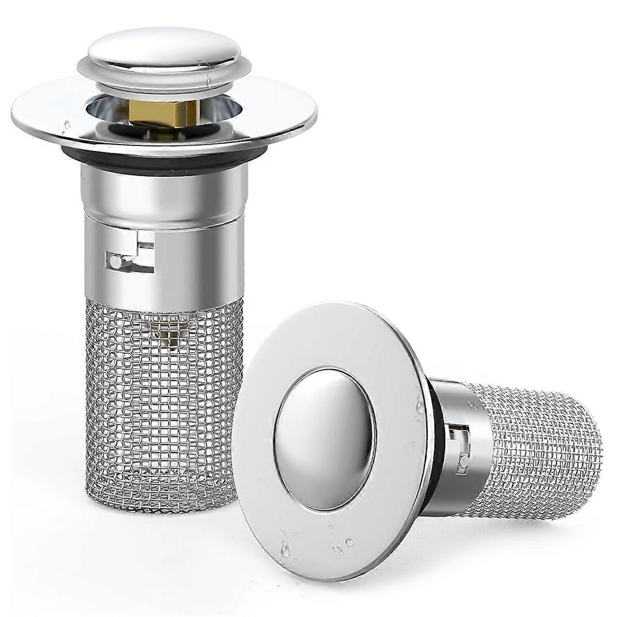 Bathroom Sink Pop Up Drain Stopper-Brass Core Sink Drain Straine ,Universal Basin Sink Plug Replace