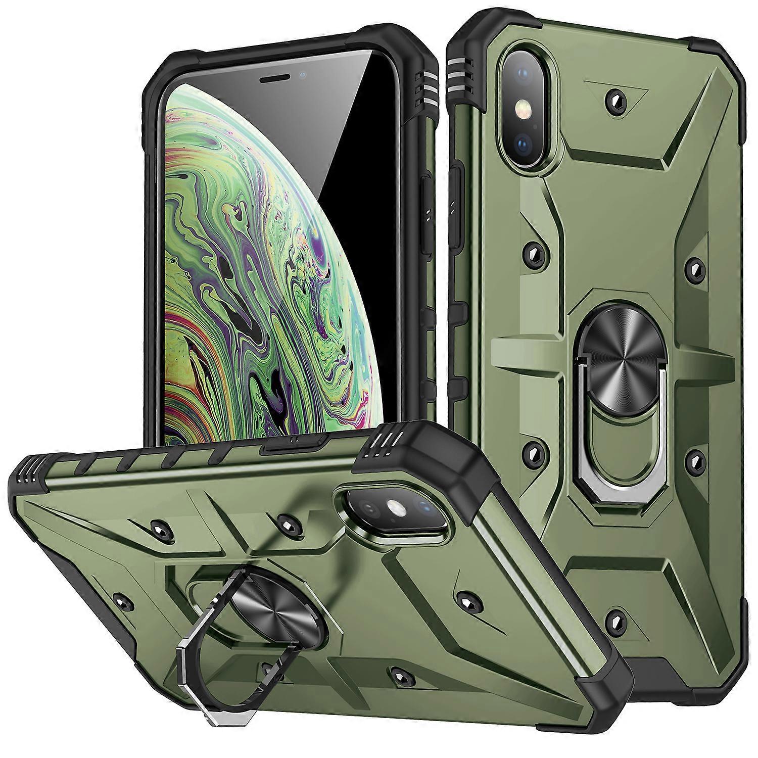 Sergeant Armor Drop-resistant Design Phone Case for iphone XS Max 6.5 with 360-degree Rotatable Ring Stand, All-round Protection, Anti-slip, Anti-scra