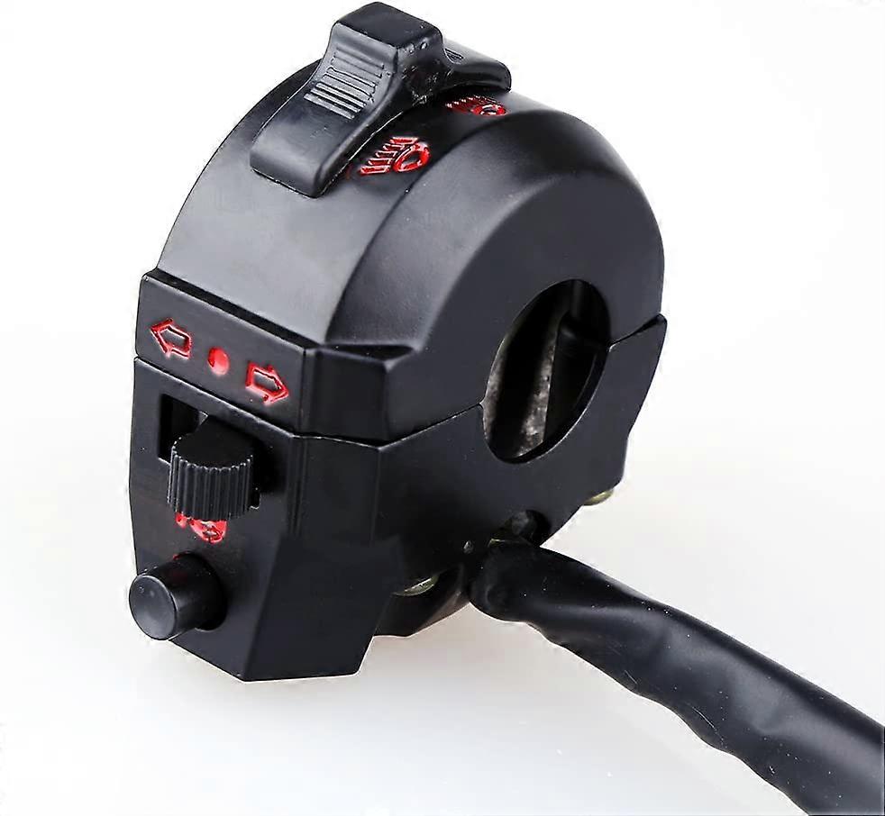 Universal Motorcycle Turn Signal Switch Handlebar Button Motorbike Turn Signal Switch Set Black Low Beam Left Switch Handlebar Control Horn 7/8"