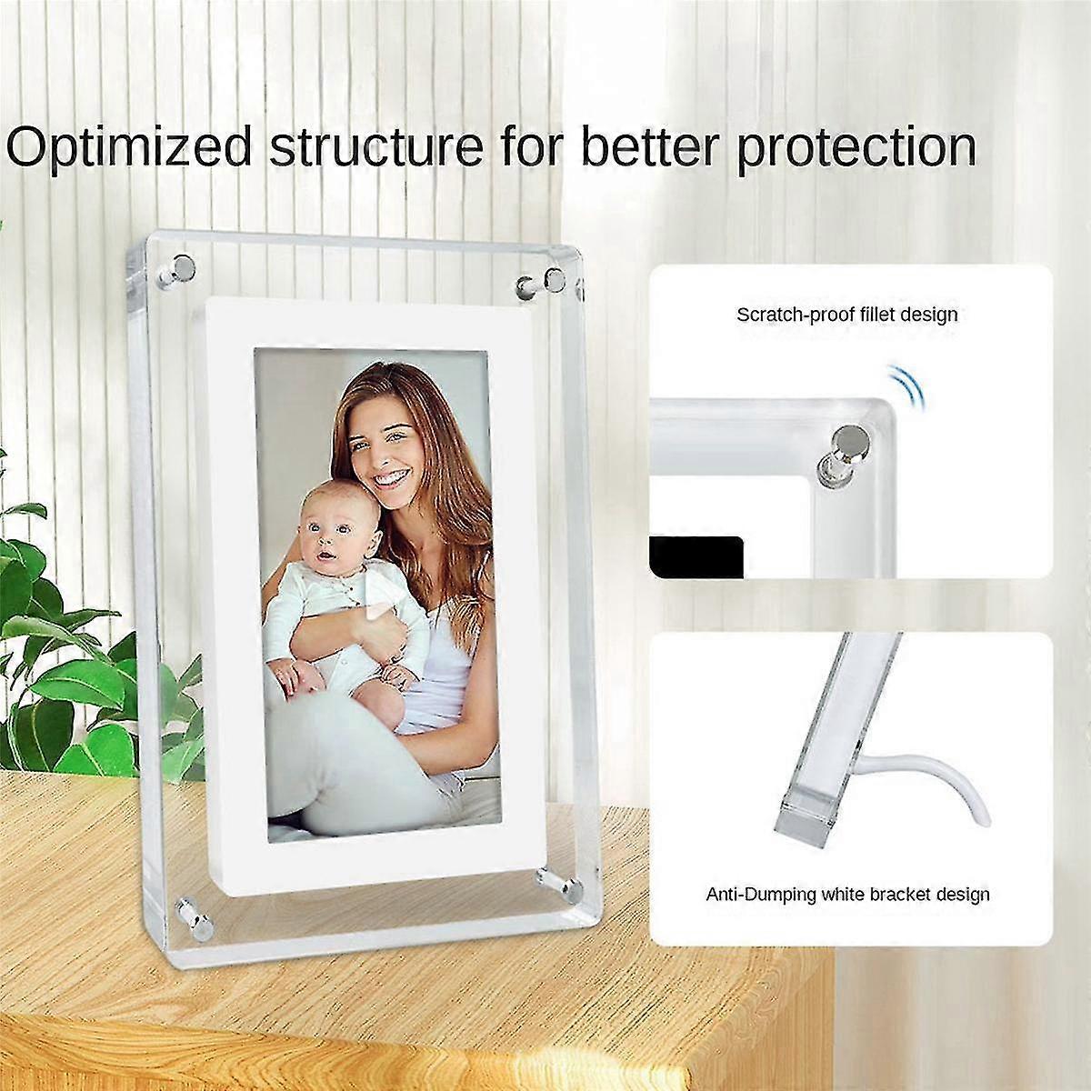 7 polegadas Video Player Frame 1500MAh IPS tela 4Gb de memória Digital Photo Frame Desktop Video Player EU Plug