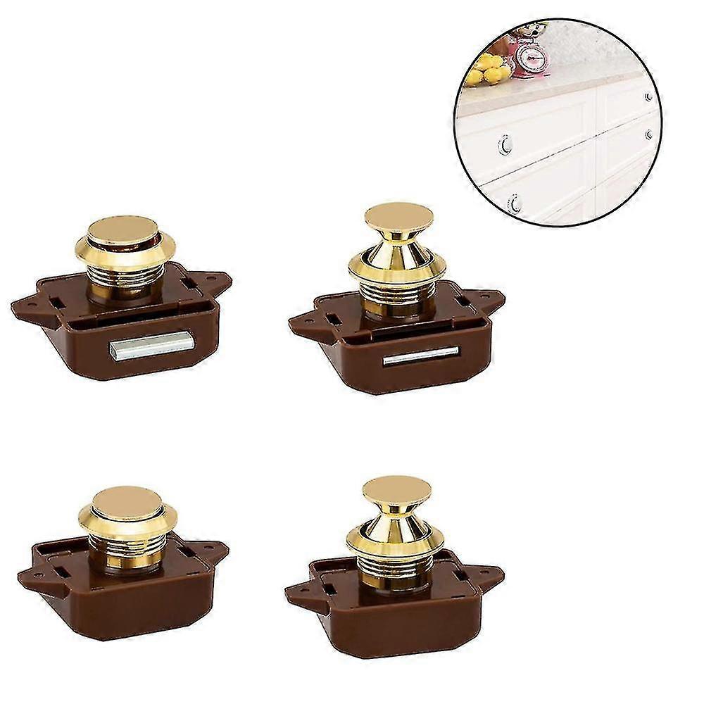 Push Button Latch Push Door Lock Latch Kit 5 Pcs Keyless For Wardrobe