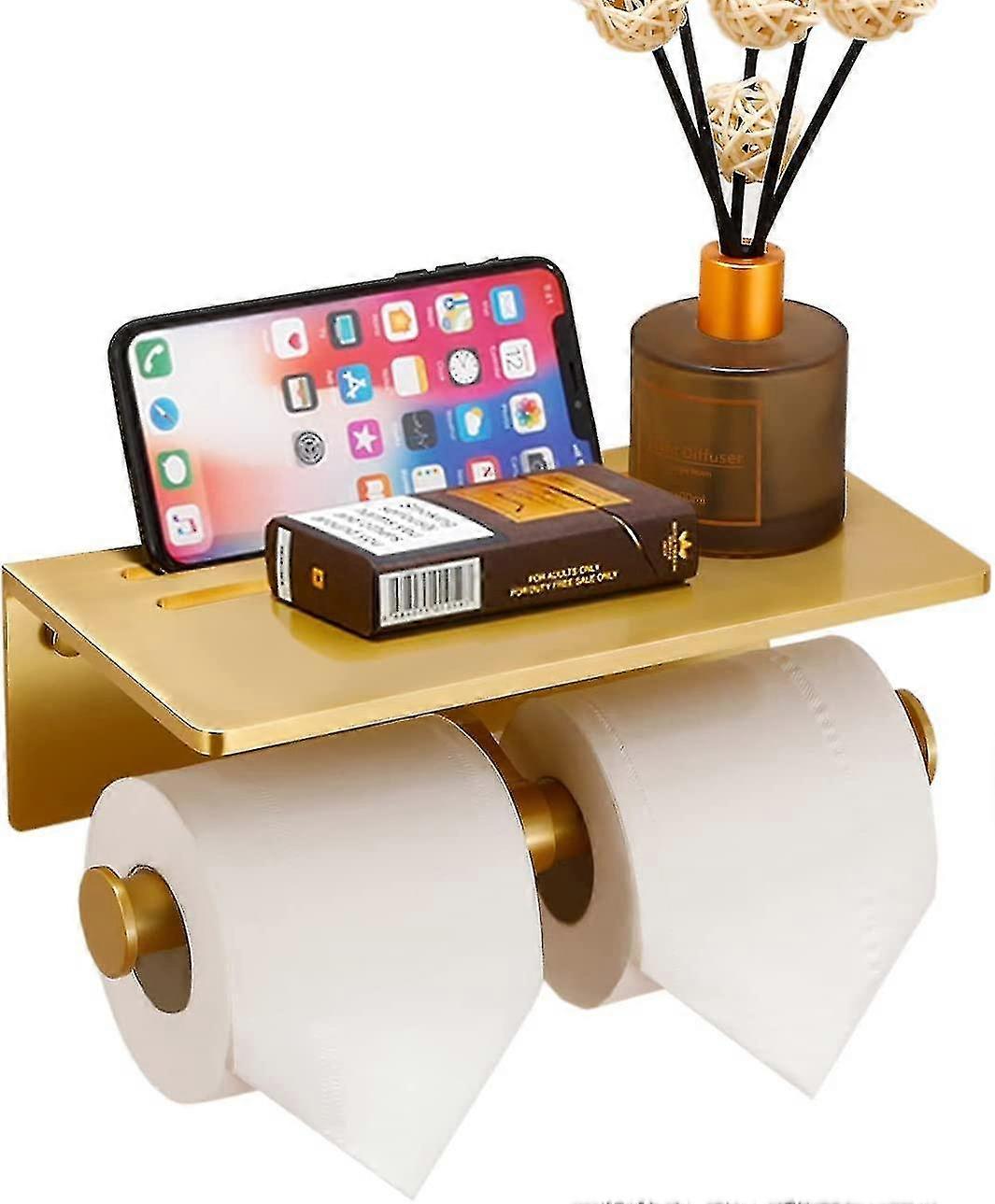 Distributeur De Papier Toilette En Bois Avec Tiroir De Rangement, Marron, Neuf