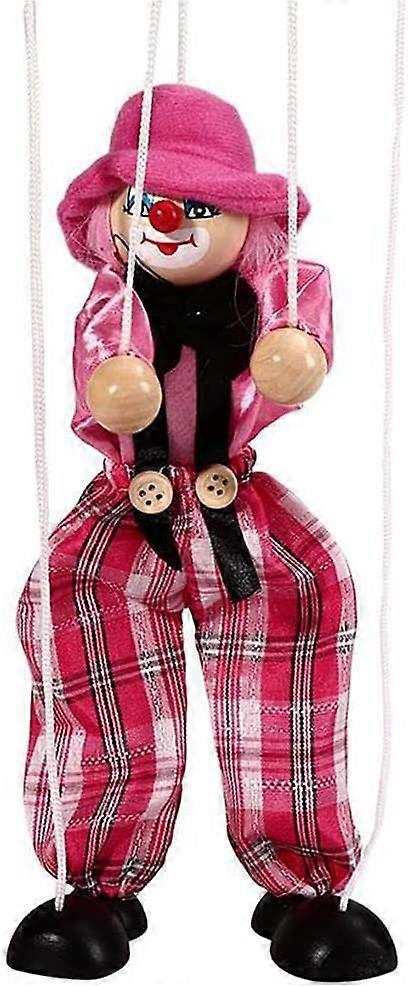 lmoikesz Pull String Puppet Wooden Joint Hand Marionette Toy Parent-Child Hands-on Exercise Clown Handcraft Toy Household Blue