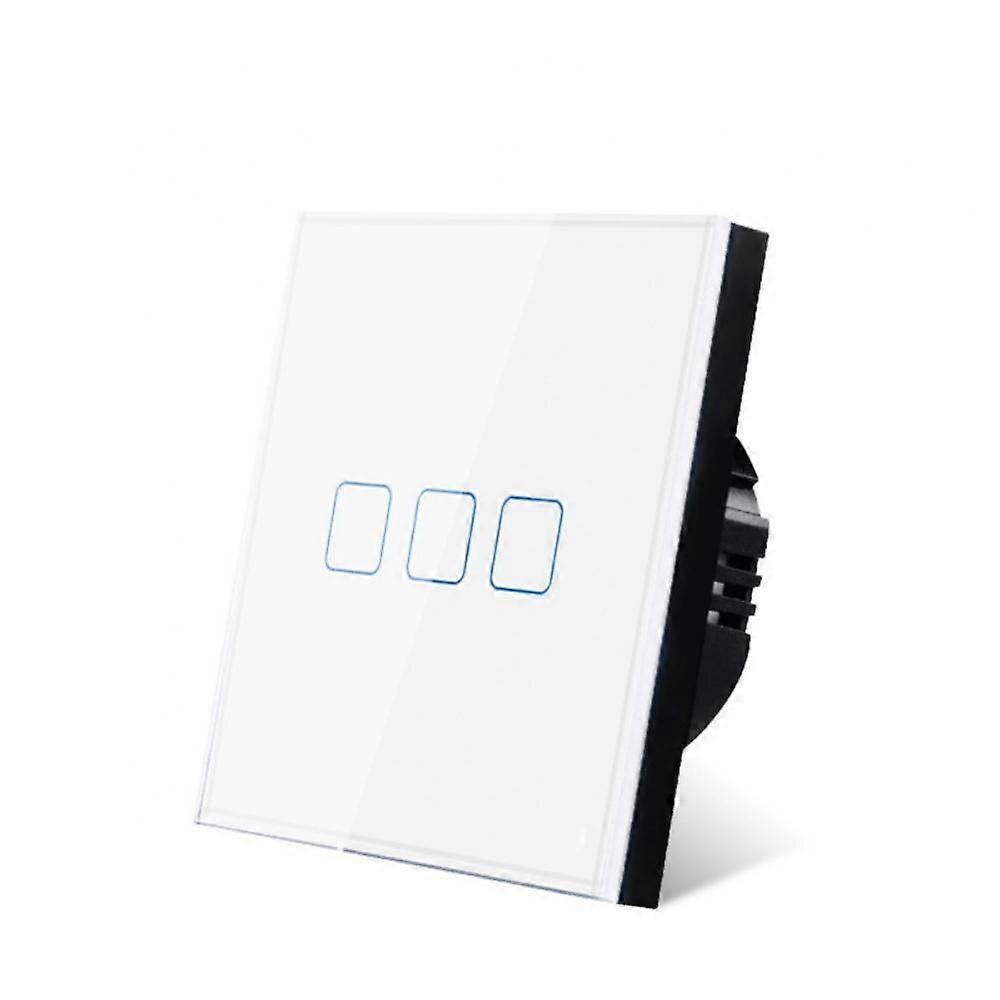 Touch Switch EU/UK standard Crystal Glass Panel Touch Switch, 220V 1/2/3 Gang 1 Way LED Light