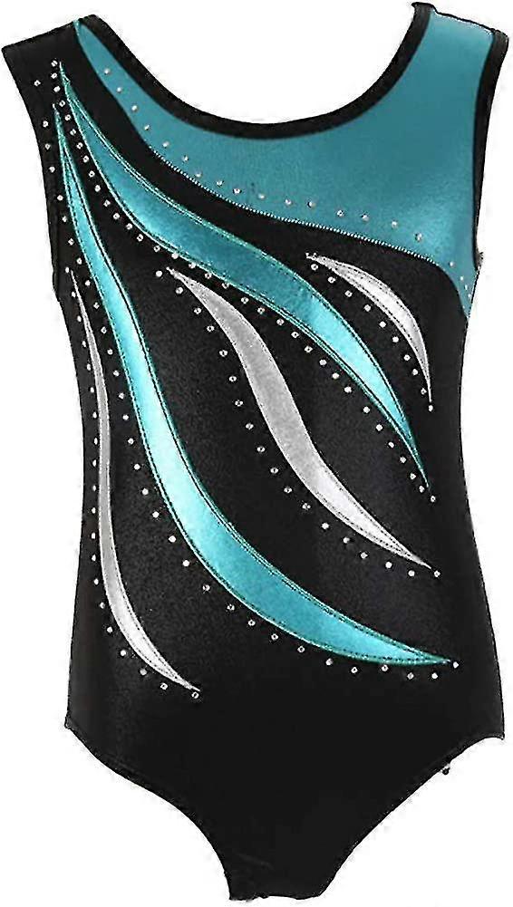 الفتيات قطعة واحدة مخطط الجمباز الباليه ليوتاردز يلمع الماس مطرزة