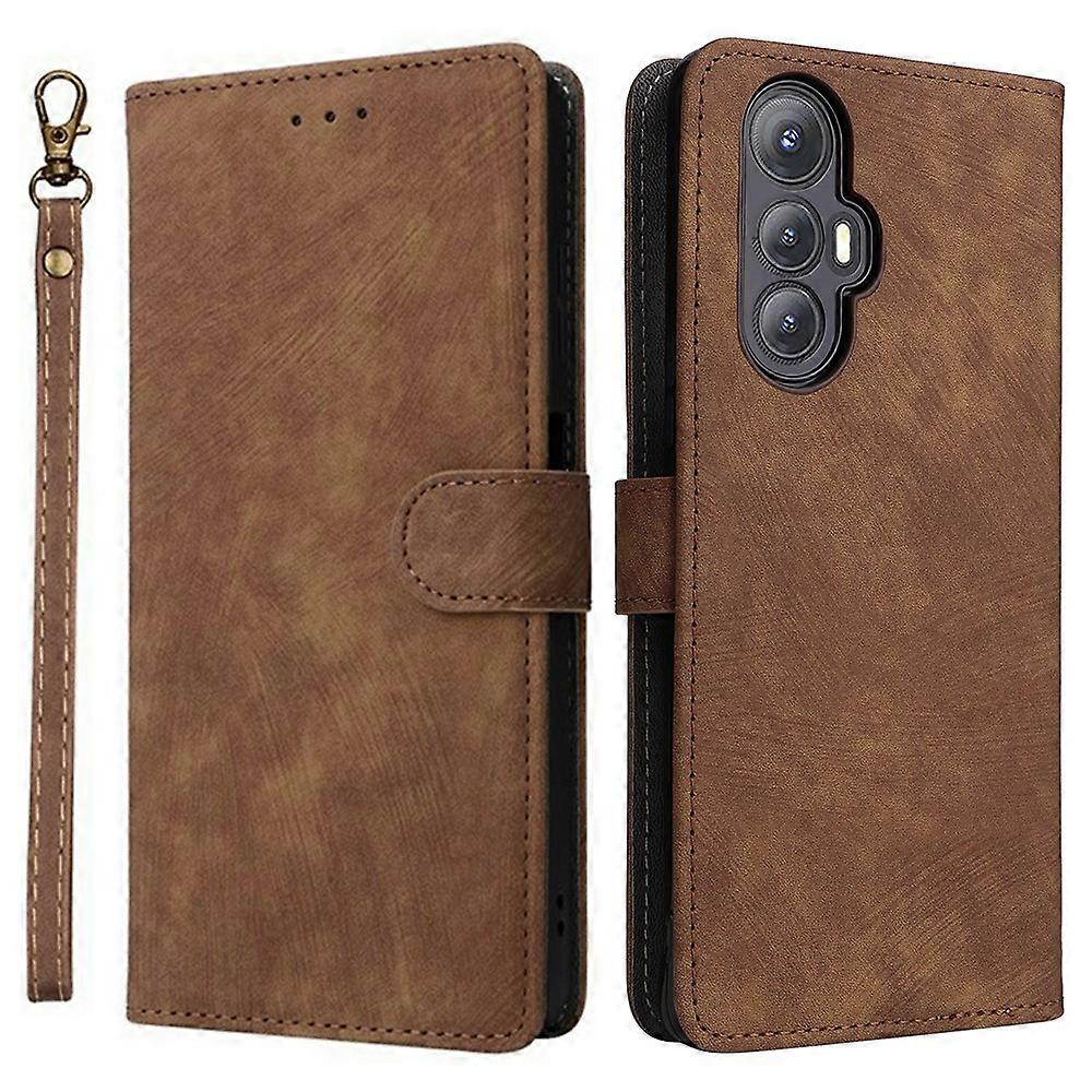 For Cubot Max 5 Wallet Case RFID Blocking PU Leather Cover Stand View - Brown