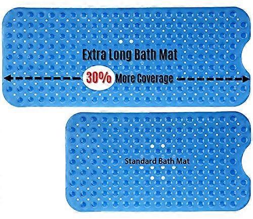 Extra Long Bath Mat With Non-Slip Grip For Tubs And Showers - 30% Longer Than Standard Mats! (200 Suction Cups, 99 Cm Long - Extended Coverage, Machin