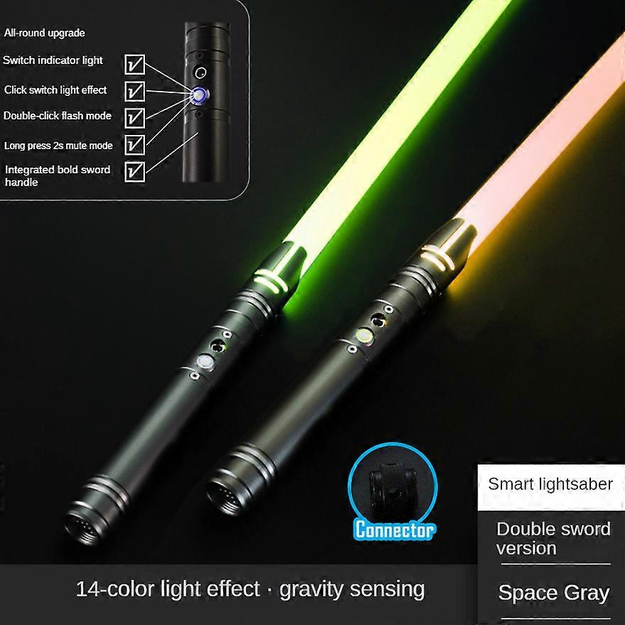 RGB Lightsaber Metal Handle 14 Changing Color Laser Sword Heavy Dueling with Force FX Blaster FOC Lock Up Light Saber LED Toy