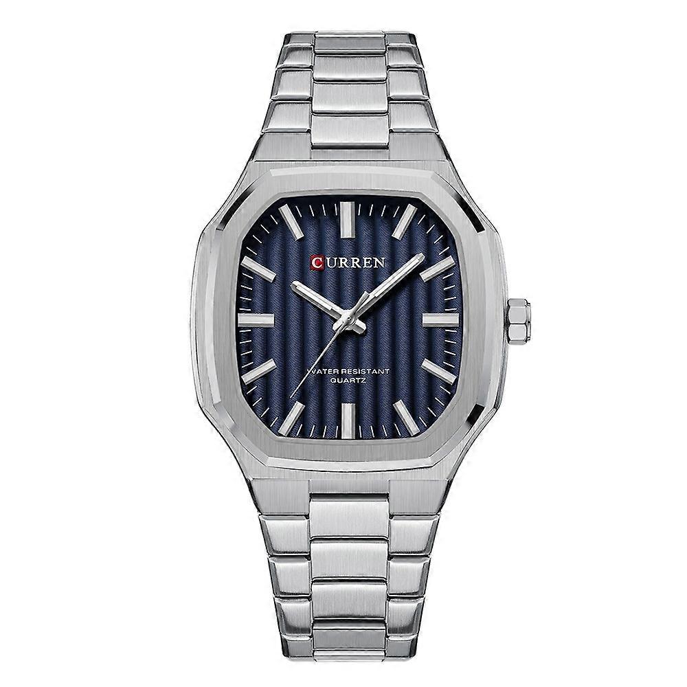 Curren 8458 Men Quartz Watch White Shell Blue