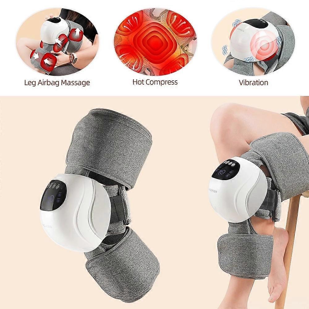 レッグマッサージャー付き3D電動膝マッサージャーホットコンプレスエアバッグ混練振動マッサージ膝の痛みを和らげ、脚の筋肉をリラックスさせます
