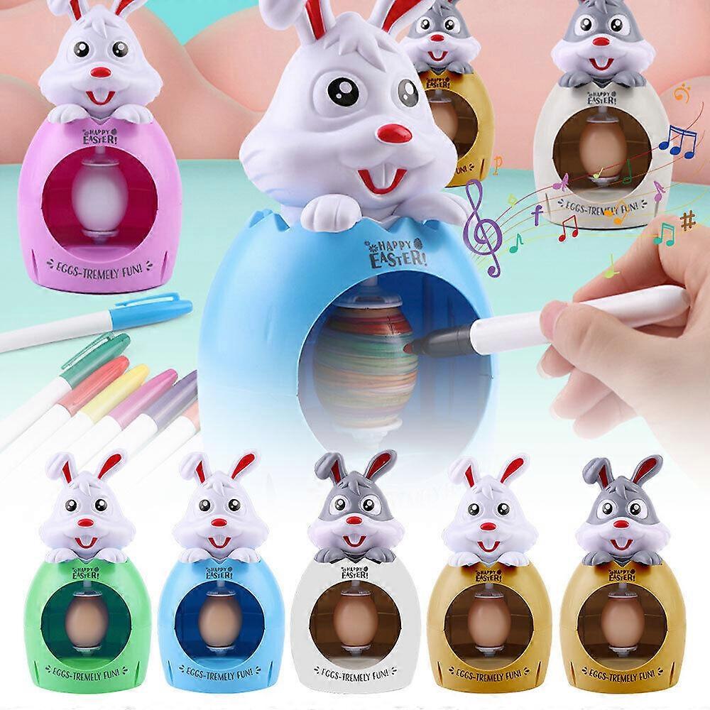 DIY Egg Decorator Coloring Spinner with 3 Eggs & 8 Colorful Markers Easter Egg
