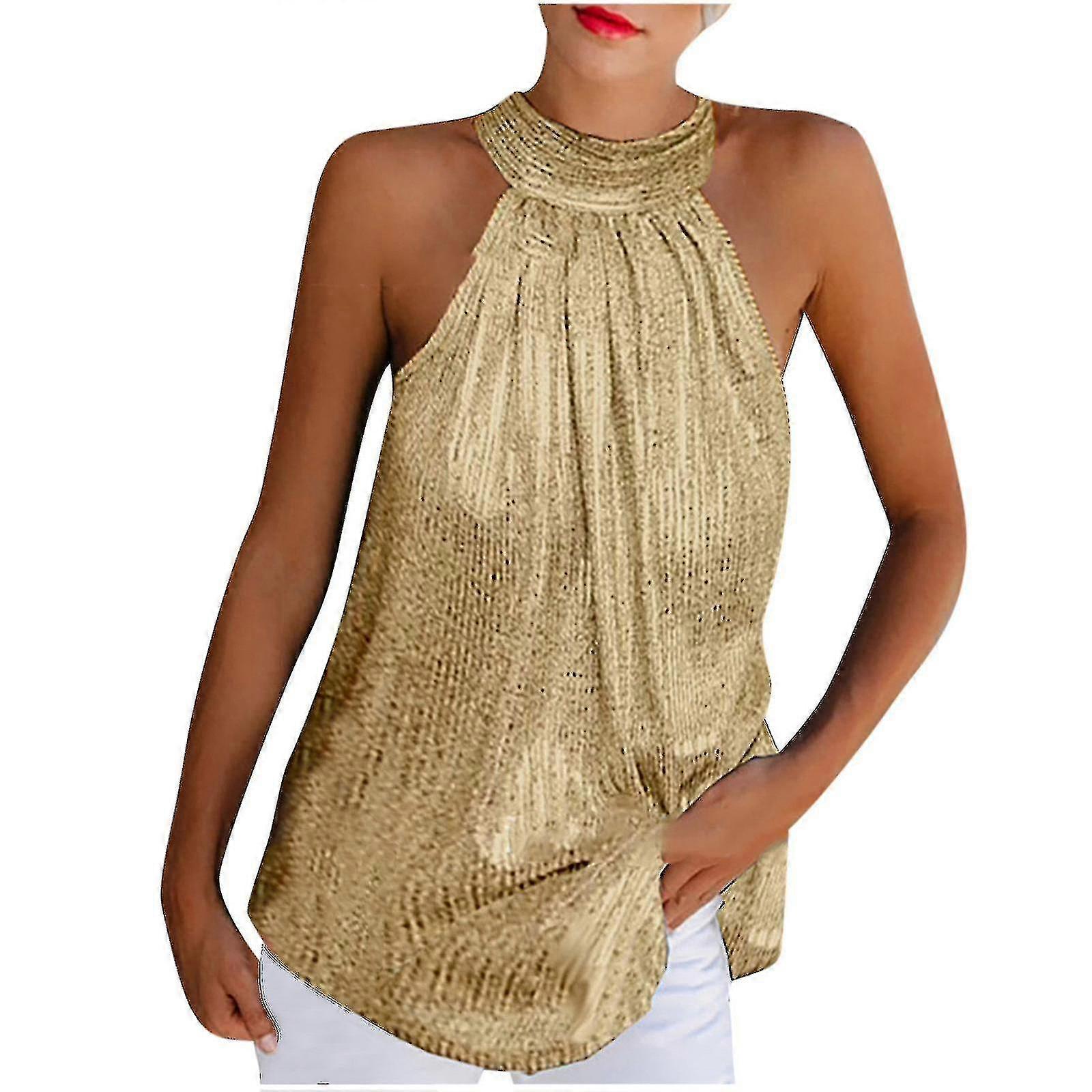 Women's Sequined Halter Top