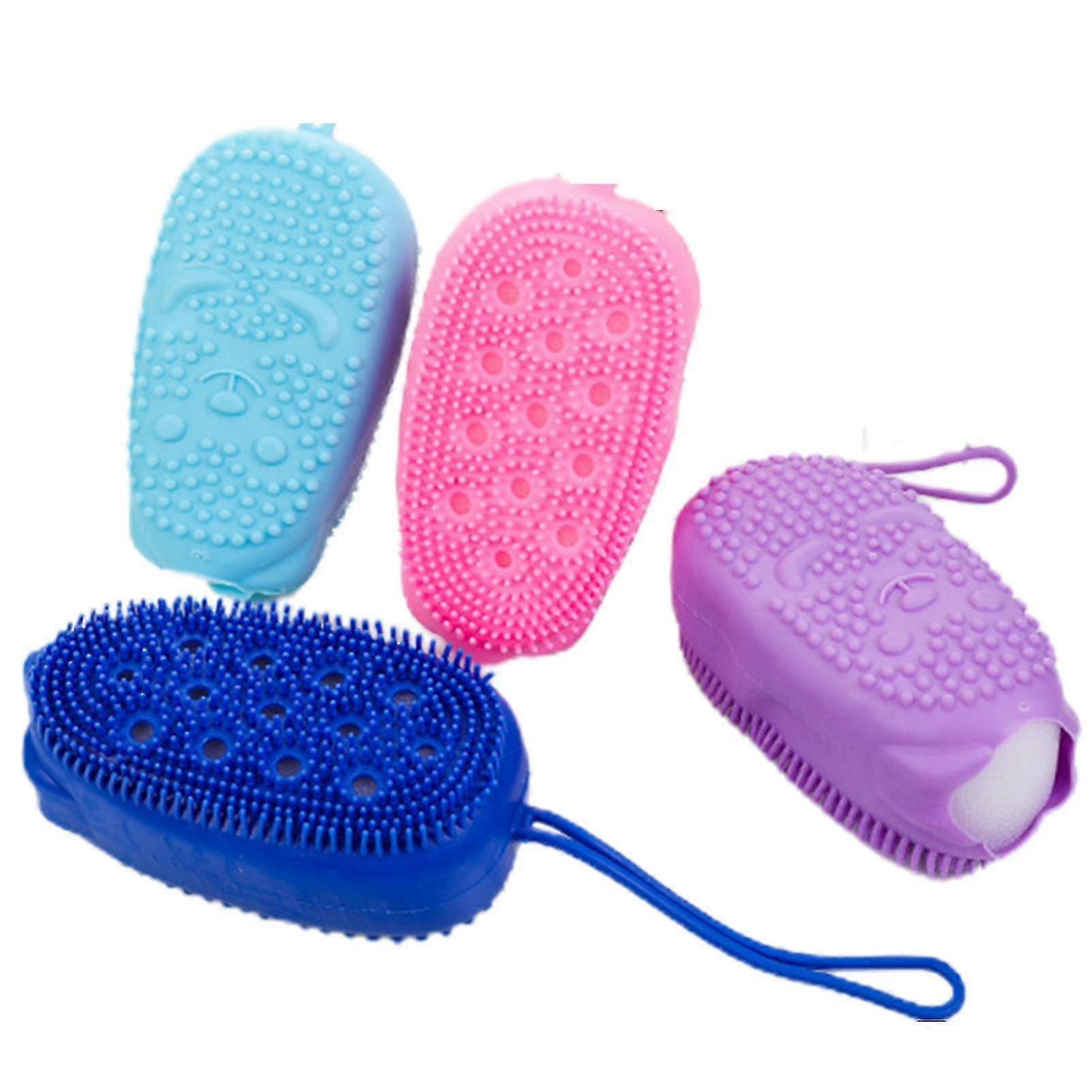 Silicone Sponge Back Scrub Soft Exfoliating Accessory With Sponge Liner