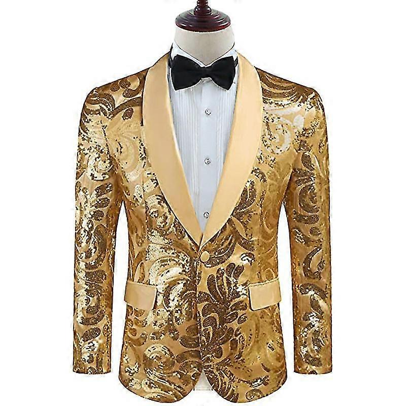 Men's Gold Sequin Suit Coat For Stage
