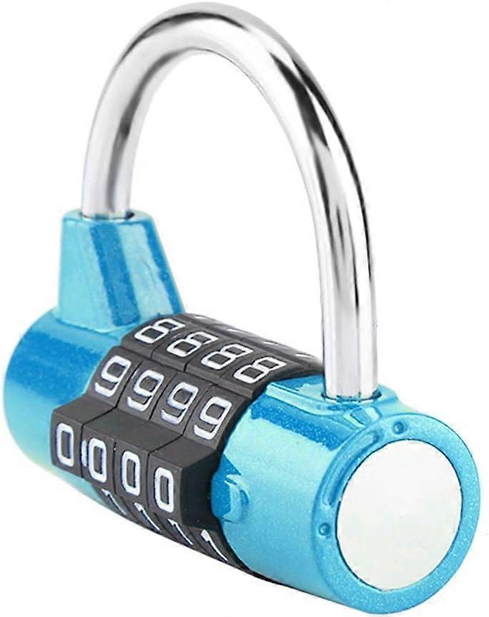 4-Digit Combination Padlock, Outdoor 4-Digit Code Password Padlock for Travel/Suitcase/Gym Locker, Security Password Lock(Blue)